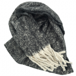 Μαύρο και εκρού unisex μακρύ κασκόλ από πολύ μαλακό ύφασμα