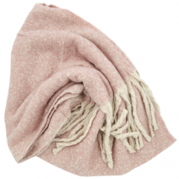 Ροζ και εκρού unisex μακρύ κασκόλ από πολύ μαλακό ύφασμα