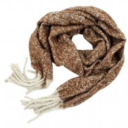 Κάμελ και εκρού unisex μακρύ κασκόλ από πολύ μαλακό ύφασμα