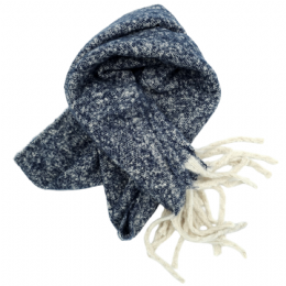 Μπλε και εκρού unisex μακρύ κασκόλ από πολύ μαλακό ύφασμα