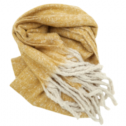 Κίτρινο και εκρού unisex μακρύ κασκόλ από πολύ μαλακό ύφασμα