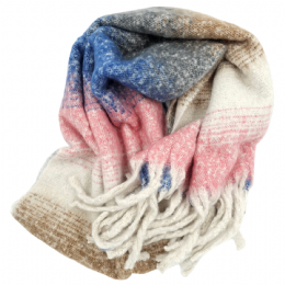 Ροζ, μπλε, μαύρο, κάμελ και εκρού unisex μακρύ κασκόλ από πολύ μαλακό ύφασμα