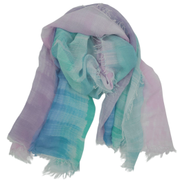 Ιταλικό modal φουλάρι - παρεό με ροζ, λιλά, τιρκουάζ και paraiba brush effect