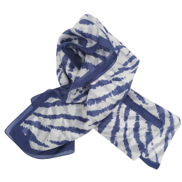 Μεταξωτό sea μπλε Ιταλικό φουλάρι με snake print