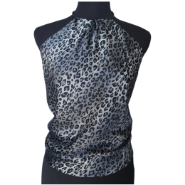 Γκρι Ιταλικό halter neck τοπ με animal print
