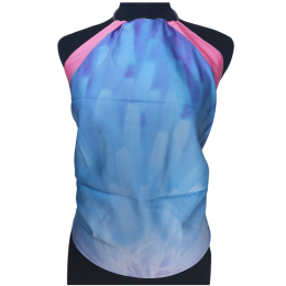 Γαλάζιο και λιλά διπλής όψης Ιταλικό halter neck τοπ με ροζ περίγραμμα