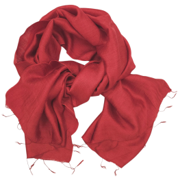 Κόκκινο φαρδύ φουλάρι - εσάρπα από ακατέργαστο μετάξι