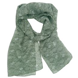 Πράσινο με λευκό lace print Ιταλικό φουλάρι