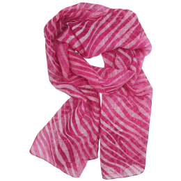 Φούξια και ροζ Ιταλικό φουλάρι με κυματιστές ρίγες