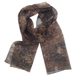 Καφέ σκούρο Ιταλικό φουλάρι με paint brushed σκιές