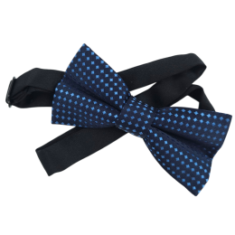 Μπλε παιδικό υφασμάτινο παπιγιόν με γαλάζιους ρόμβους