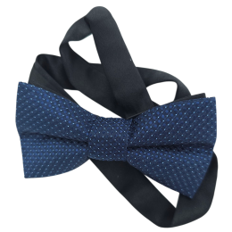 Μπλε ανάγλυφο παιδικό υφασμάτινο παπιγιόν με γαλάζια dots