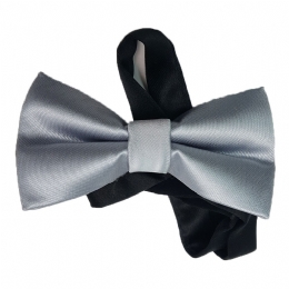 Γκρι του πάγου μονόχρωμο παιδικό υφασμάτινο παπιγιόν