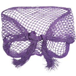 Μωβ οβάλ διχτυωτή εσάρπα με ασημί lurex και μακριά κρόσσια