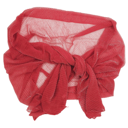 Κόκκινη πλισέ διχτυωτή εσάρπα με ασημί lurex