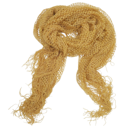 Χρυσαφί φαρδιά διχτυωτή εσάρπα με χρυσαφί lurex και μακριά κρόσσια