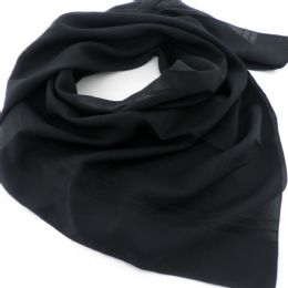 Μαύρη Ιταλική μαντήλα με σατέν ρίγες