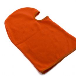 Μονόχρωμη πορτοκαλί fleece κουκούλα - μπαλακλάβα