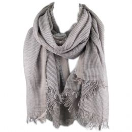 Λινό Ιταλικό unisex φουλάρι με μικρό καρό σχέδιο