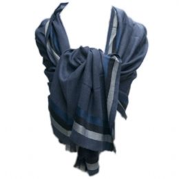 Unisex φουλάρι με μετάξι και ρίγες στις άκρες 