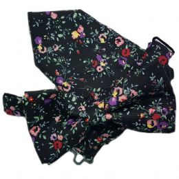 Μαύρο παπιγιόν και μαντηλάκι τσέπης με πολύχρωμα λουλούδια