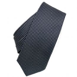 Blue black ανάγλυφη γραβάτα λευκά ρομβάκια 