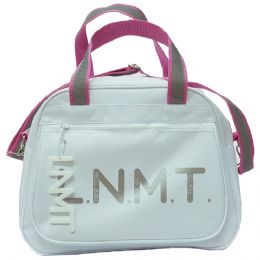 Μεγάλη λευκή τσάντα L.N.M.T. με φουξ ανακλαστικό ιμάντα 