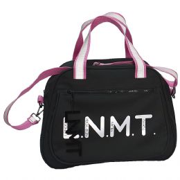 Μεγάλη μαύρη τσάντα L.N.M.T. με φουξ ανακλαστικό ιμάντα 