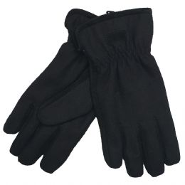 Μαύρα ανδρικά γάντια με μαλλί και suede
