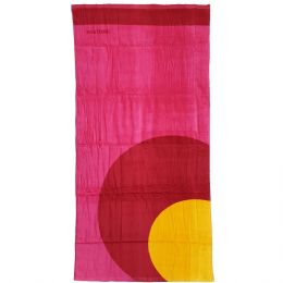 Φουξ πετσέτα θαλάσσης Pantone με κόκκινο και πορτοκαλί κυκλικό σχέδιο 75εκ x 150εκ