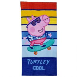 Ριγέ πολύχρωμη παιδική πετσέτα θαλάσσης George Turtley Cool 70εκ x 140εκ
