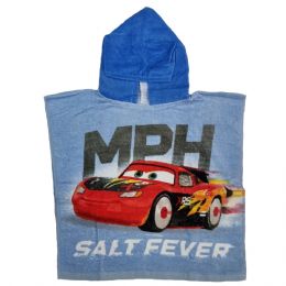 Γαλάζια παιδική πετσέτα θαλάσσης - πόντσο Cars Salt Fever