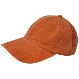Unisex orange jockey denim effect cotton hat