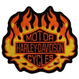 Harley Davidson original κεντημένη στάμπα Flames