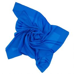 Royal blue μονόχρωμη ιταλική μαντήλα με σατέν boarder