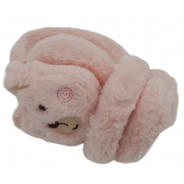 Baby ροζ λούτρινα αυτάκια στέκα Αρκουδάκι Teddy bear