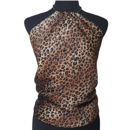 Καφέ Ιταλικό halter neck τοπ με animal print