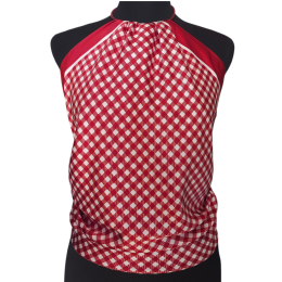 Λευκό και κόκκινο καρό Ιταλικό halter neck τοπ 